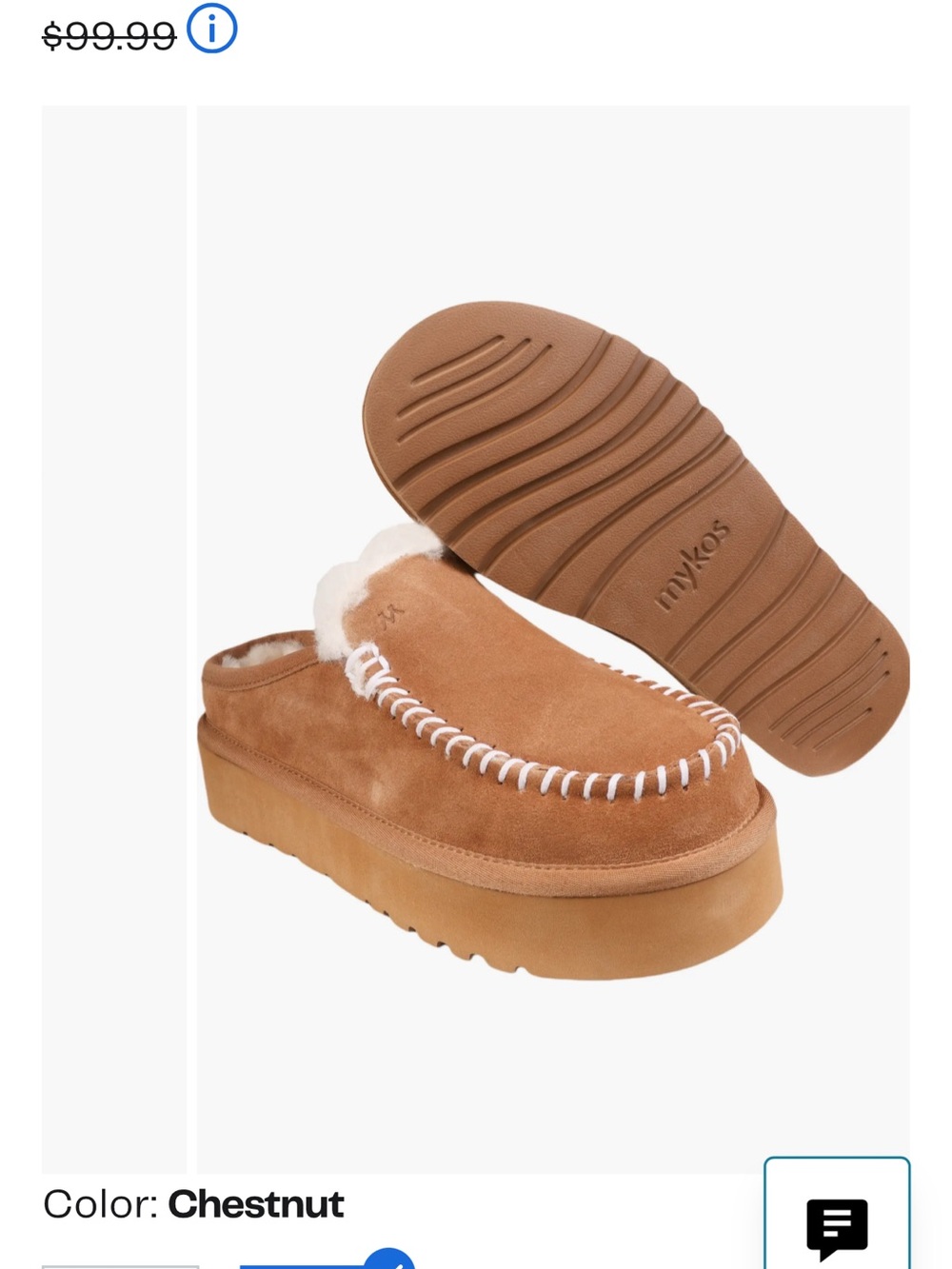 Muk Luks Chestnut Suede Platform Moccasin Mule